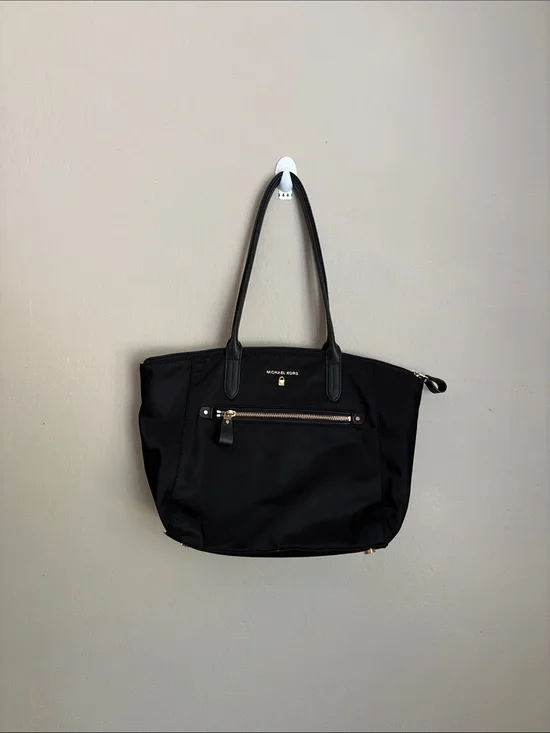 Michael Kors Black Tote with Front Zip Pocket
