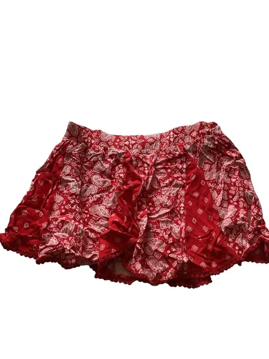 Sz 14 Justice Red White Bandana Skorts