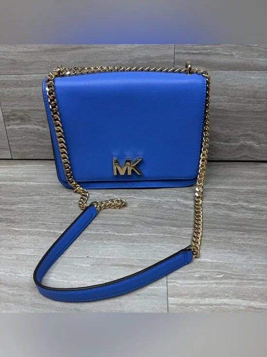 Michael Kors Mott Crossbody with Gold Chain in Oxford Blue