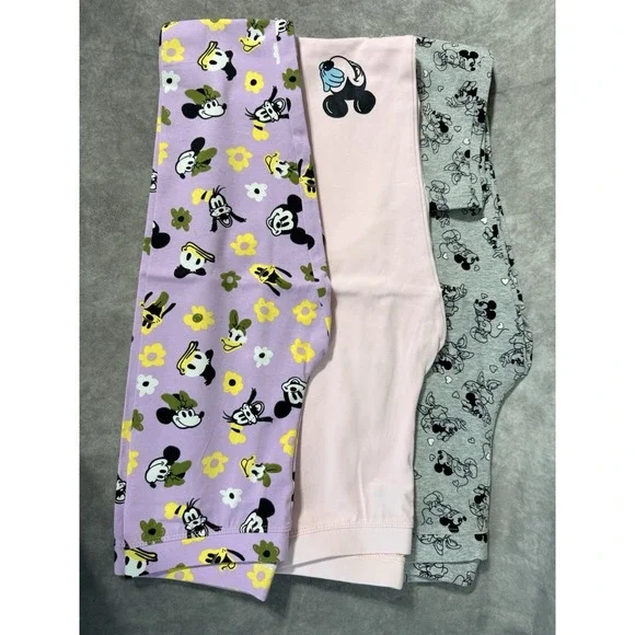Amazon Essentials Disney Mini And Friends Girls Leggings Size Large Three Pack