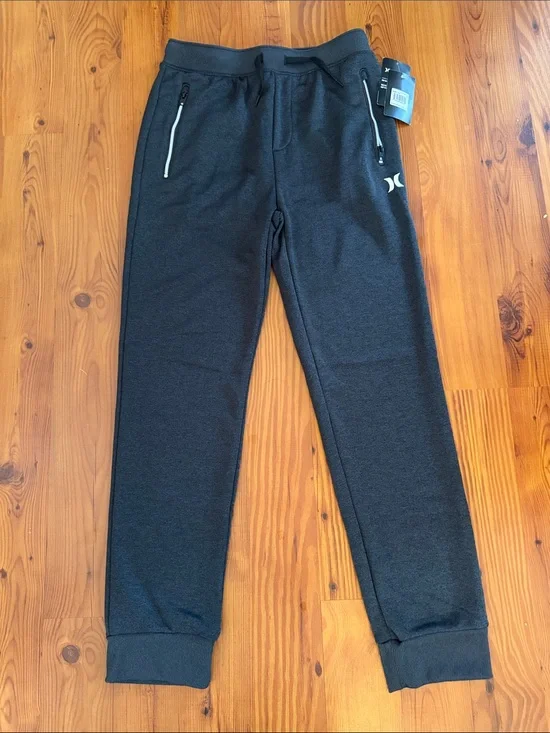 NWT Hurley Boys Black Heather Jogger Sweatpants