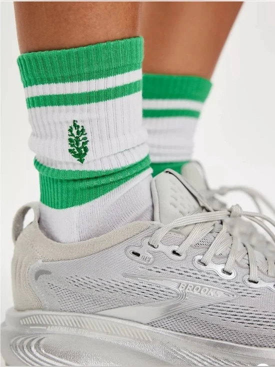 FP Movement Striped Socks Kelly Green & White