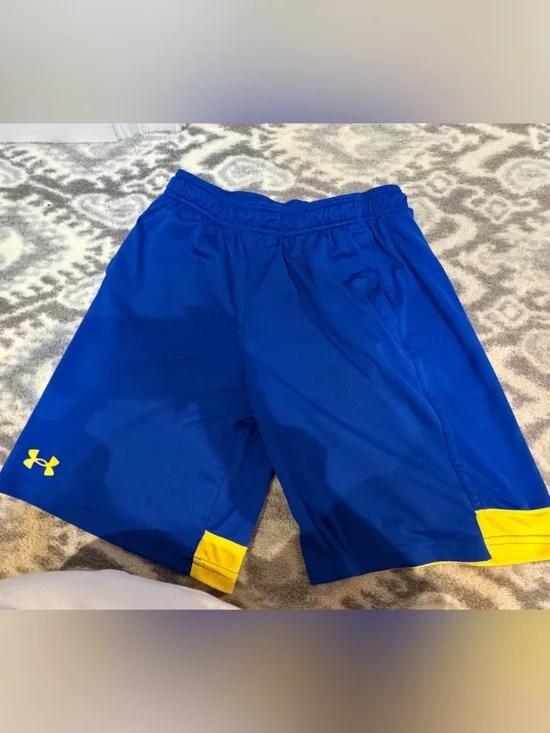 Under Armour Royal Blue Shorts with Yellow Trim
