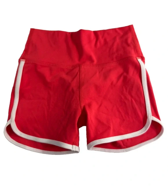 DSG Girls Momentum High Rise Shortie Cabana Coral Red White Trim Size M Read