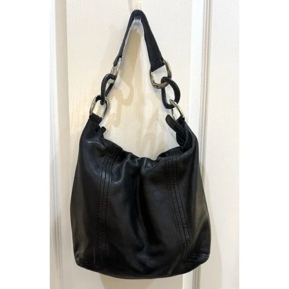 Michael Kors Black Nappa Soft Leather Slouchy Hobo Shoulder Handbag Purse