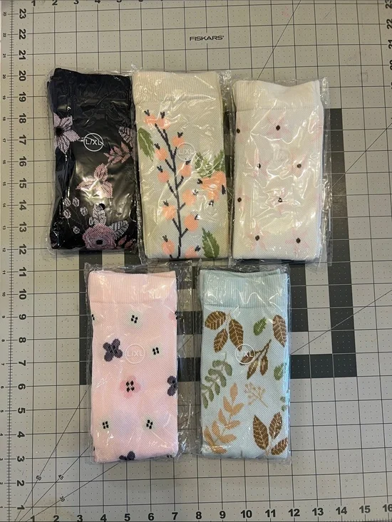 5 pair of Floral Pattern Women's compression socks