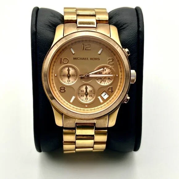 Michael Kors Chronograph Runway Rose Gold Watch MK5128 Extra Links & Working