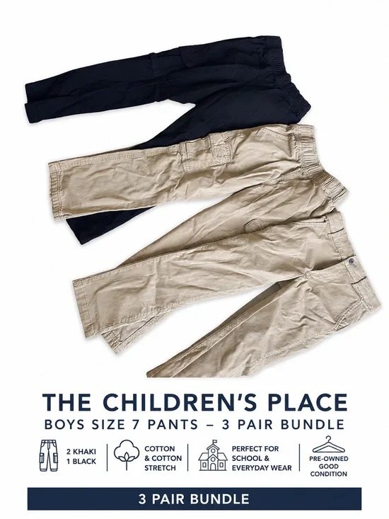 The Children’s Place Boys Size 7 Pants – 3 Pair Bundle