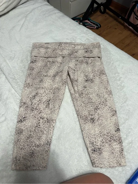 PINK fold over leopard leggings