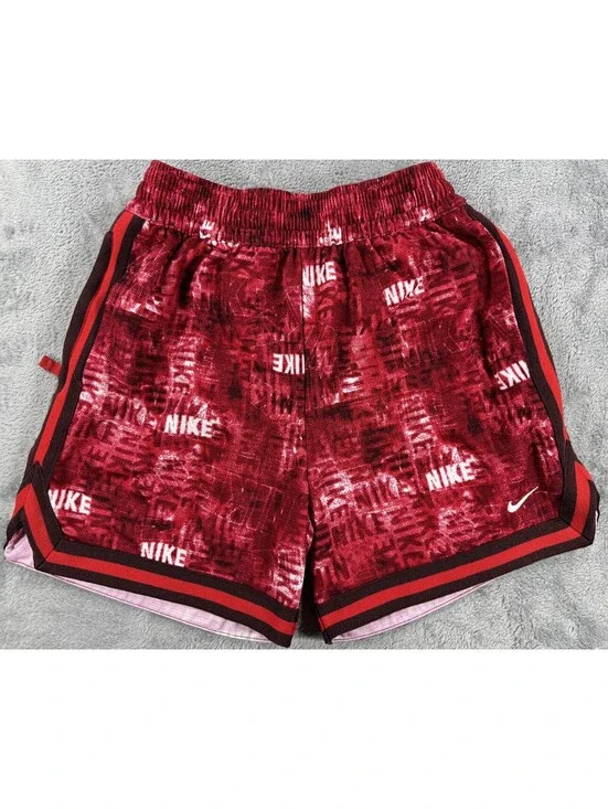 Nike Boys' DNA Dri-FIT Basketball Shorts University Red and White Design Large