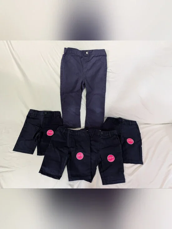 4 Pairs NWT The Children's Place Navy Uniform Shorts Plus 1 FREE Pair Of Pants