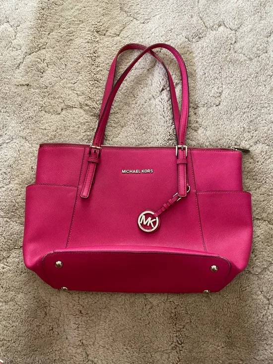Michael Kors Hot Pink Saffiano Shoulder Tote