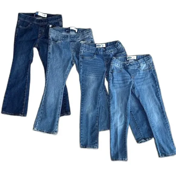 Old Navy Girls Size 6 Jeans 4 Pair Bundle Straight Flare Bootcut Blue Denim Lot