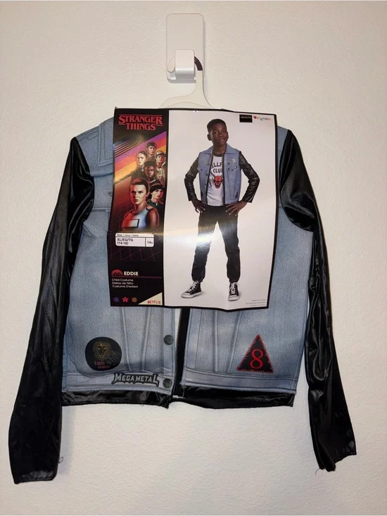 NWT Stranger Things Eddie Munson Costume Kids XL 14-16 Hellfire Club