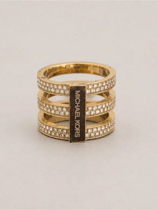Michael Kors Three-band gold pave ring
