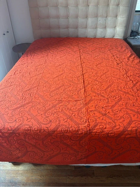 Orange Hand Stitched Quilt