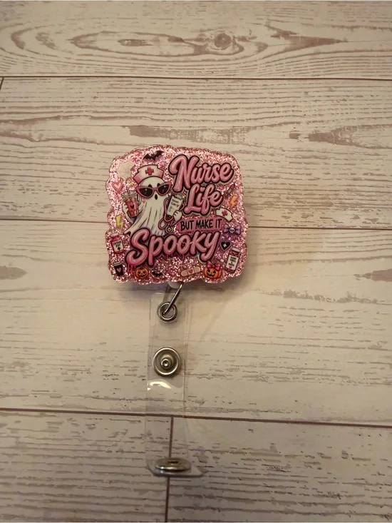 Nurse Life But Make It Spooky Retractable Badge Reel