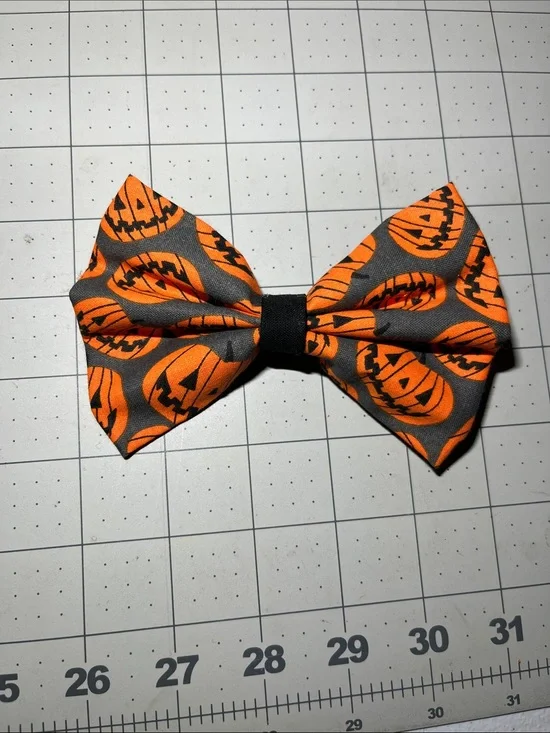 Halloween Pumpkin Bow Hair Bow - Orange and Gray