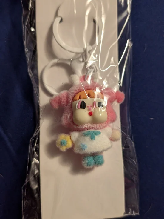 Pink  Character Keychain for Women  - Cry Baby Design