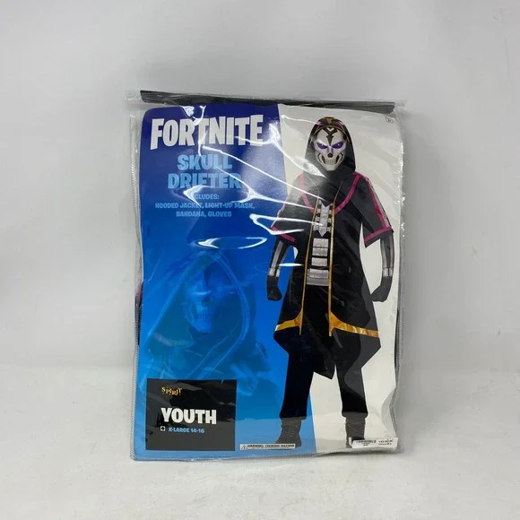 Fortnite Skull Drifter Costume Spirit Halloween Youth XL 14-16 Light-Up Mask