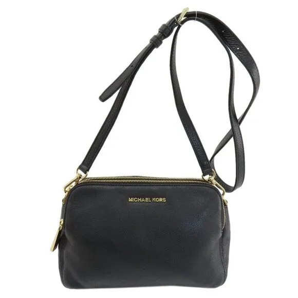 Michael Kors Jet Set Black Pebble Leather‎ Shoulder Bag  9 1/2