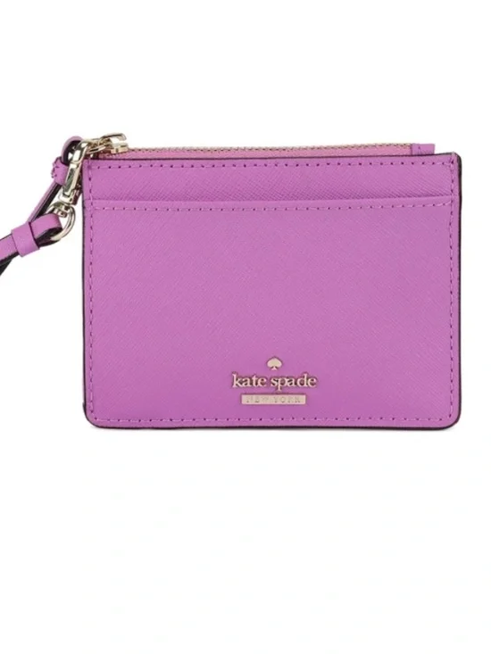 Kate Spade Purple Leather Coin Card Case Wristlet