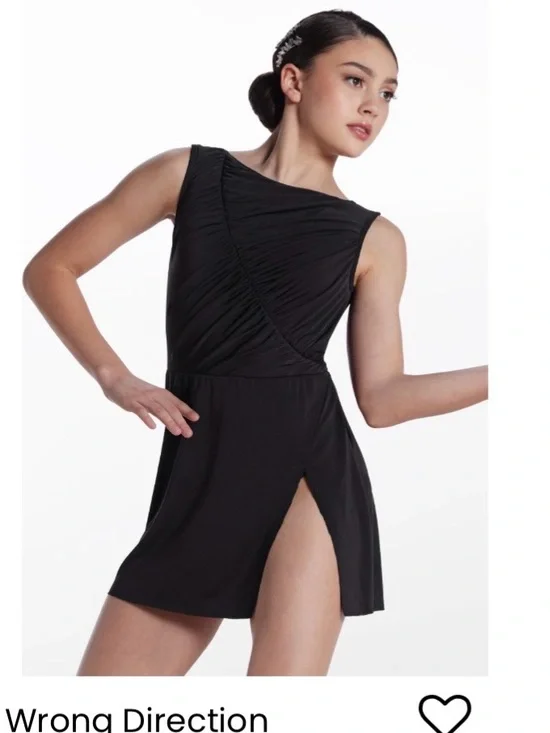 WeissmanSleeveless Black Dance Dress with Side Slit