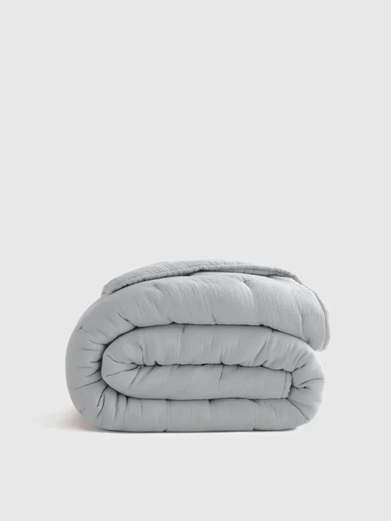 Quince Organic Cotton Gauze Dream Quilt Full/Queen Color: Mist