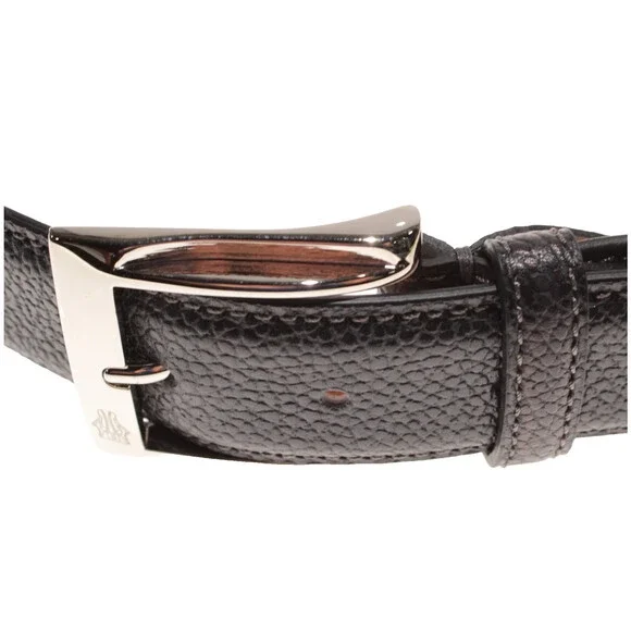 Di Bianco NWT Cut to Size Dress Belt In Solid Gray Pebbled Leather One Size