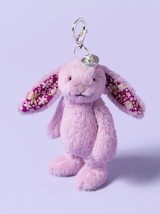 Jellycat THISTLEPOP BLOSSOM BUNNY Bag Charm NWT out of stock pastel purple