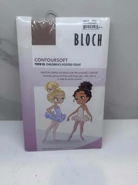 Bloch T0981G Contoursoft Children's Large Tan Footed Tights