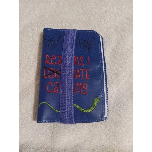 Blue Accordion Wallet Camping Snake Bee Reasons‎ I Hate Camping Zippered Pouch