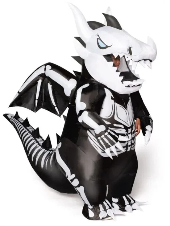 Spooktacular Creations Full Body Dragon Skeleton Inflatable Costume Kids Medium