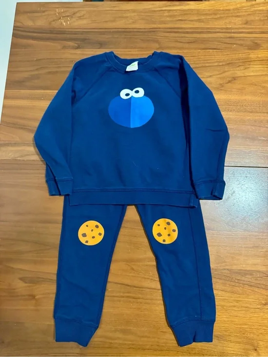 Hanna Andersson Navy Blue Cookie Character Sweatshirt & Joggers