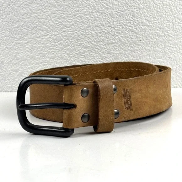 Dickies Belt Mens Size 38 Tan Genuine Leather Workwear Rugged Western Distressed