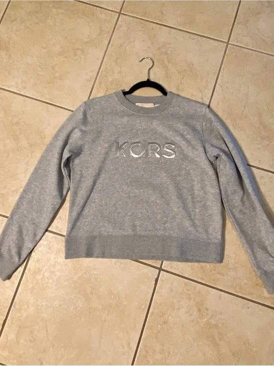 Michael Kors Light Gray KORS Logo Crewneck Sweatshirt