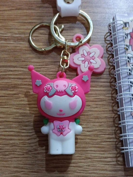 Kuromi Keychain And Mini Noteboon Bundle