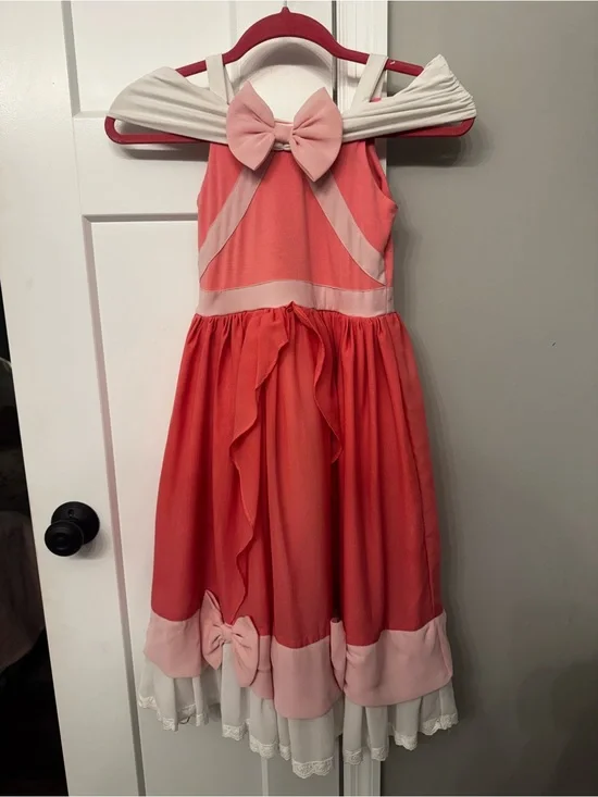 Taylor Joelle Aurora Pink Bow-Trim Costume Dress
