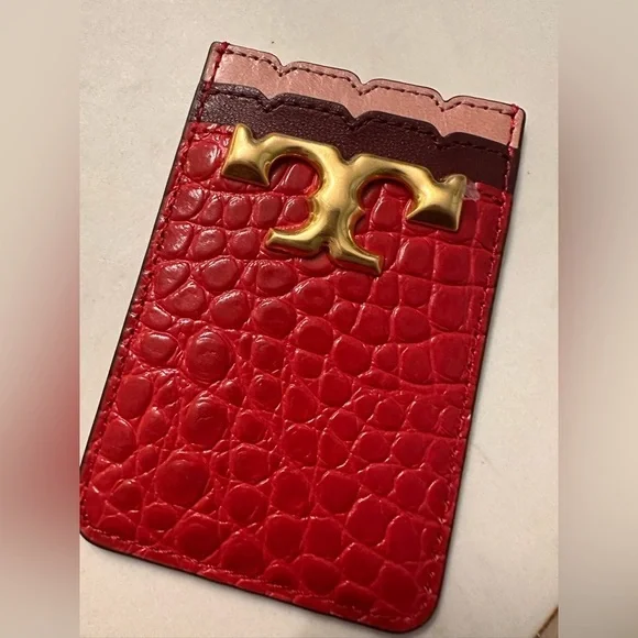 NWT! NEW! Tory Burch Eleanor Gold Logo Phone Card Pocket Holder(Last one no box)