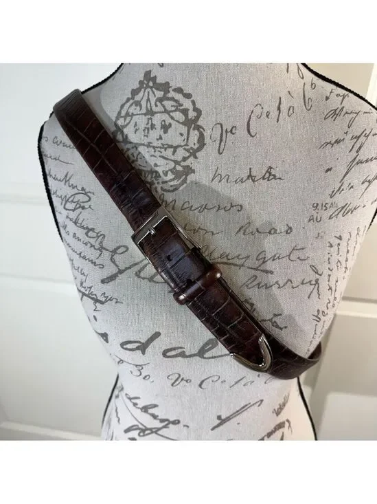 Jos. A. Bank Brown Croc Embossed Fine Italian Leather Belt 40