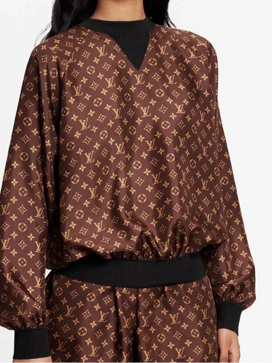 Louis Vuitton Brown & Tan Monogram Pullover Top