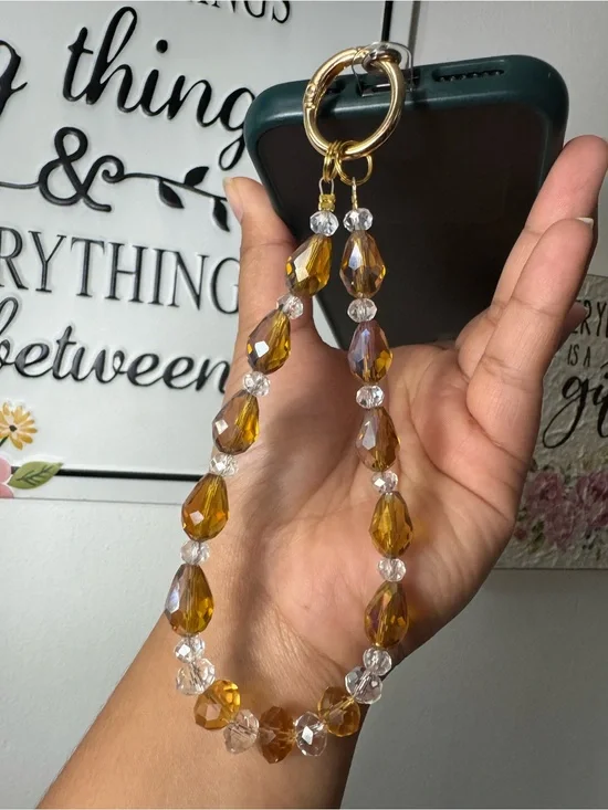 Bling Bling Crystal and Brown Phone/Key/Bag Chain #P1081