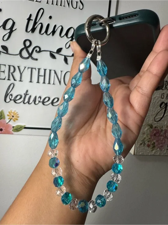 Bling Bling Crystal and Blue Phone/Key/Bag Chain #P1079