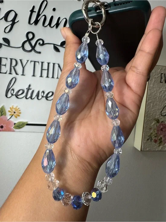 Bling Bling Crystal and Blue Phone/Key/Bag Chain #P1077