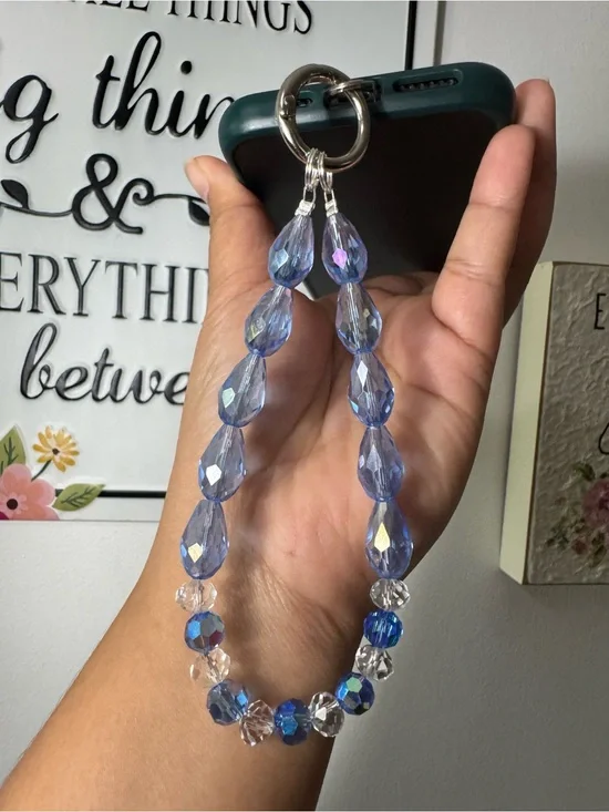 Bling Bling Crystal and Blue Phone/Key/Bag Chain #P1076