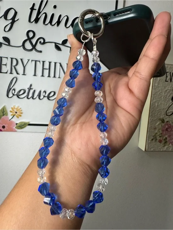 Bling Bling Crystal and Blue Phone/Key/Bag Chain #P1075