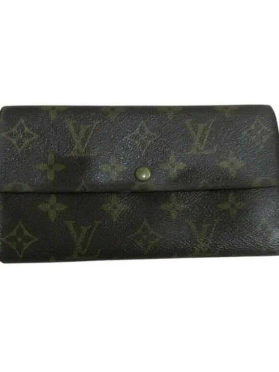 Louis Vuitton Monogram Embossed Coated Canvas Leather Classic Sarah Wallet