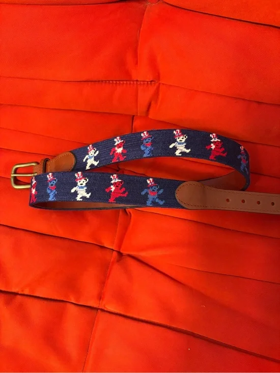 Smathers and Branson Grateful Dead America 4th of July needlepoint belt size 40