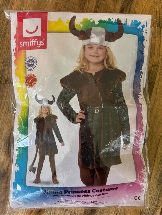 Girls Viking Princess Halloween Costume Size 4-6