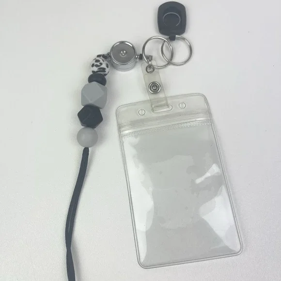 Student Teacher Nurse ID Retractable Holder Work Name Card Key Chain Soft Beads‎